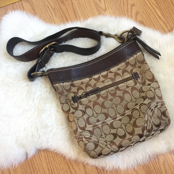 Coach Signature Print Cross Body Bag - Picture 2 of 8